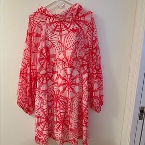 Newbury Kustom Red and White Geometric Dress